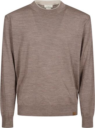 Jacob Cohen Girocollo Lana Seta - Heren - Ronde hals truien - Beige - L - Wol - Truien & Vesten