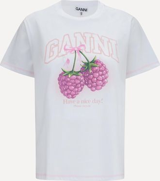 Ganni T-shirt in cotone con more Woman M