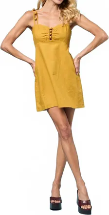 BTB Los Angeles Womens Lexus Dress In Mustard