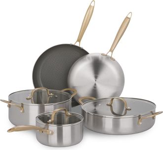 KASANOVA Batteria pentole 8 pezzi Tri - Ply Gold triplo strato