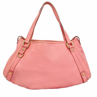 Gucci Pink Canvas Leather Tote Bag (Pre-Owned)