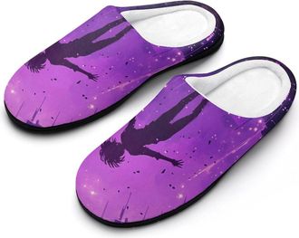 Generic Falling Into The Real World Mens Slippers Slip On Comfortable Fleece Cotton House Shoes Winter