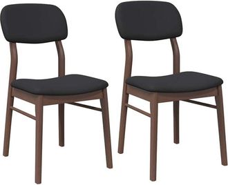 vidaXL Vidaxl - Sillas de comedor con cojines 2 uds madera maciza marrón caucho