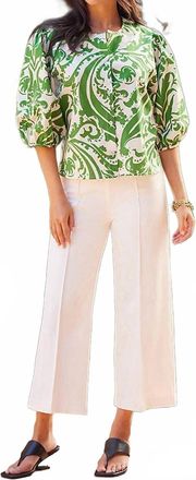 Karen Kane Pintuck Wide Leg Pants In Off White