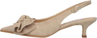 Notre-V Schoenen, Dames, Beige, 40 EU, Leer, Pointed Toe Slingback Pumps