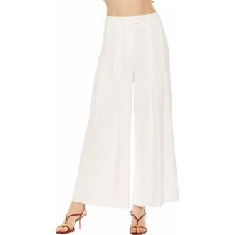 Alexia Admor Ilya High Waist Pleated Wide Leg Pants in Ivory at Nordstrom Rack, Size 14