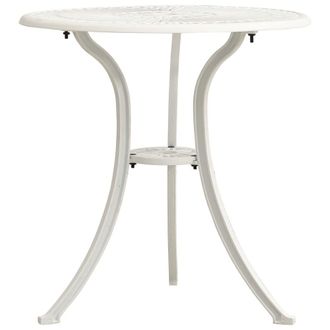 Berkfield Home Garden Table White 62x62x65 cm Cast Aluminium | Size: 62 x 62 x 65 cm