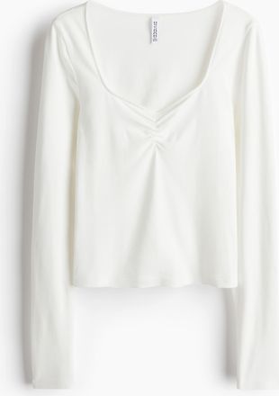H&M Shirt mit Sweetheart-Ausschnitt - White