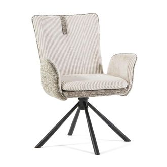 Siediti Fuori e Dentro Set de 2 butacas de tela y terciopelo de canal&eacute; con patas giratorias