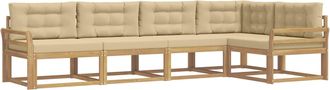 vidaXL Conjunto De Sof&aacute;s De Exterior 4 Uds. Y Beige Poli&eacute;ster Vidaxl
