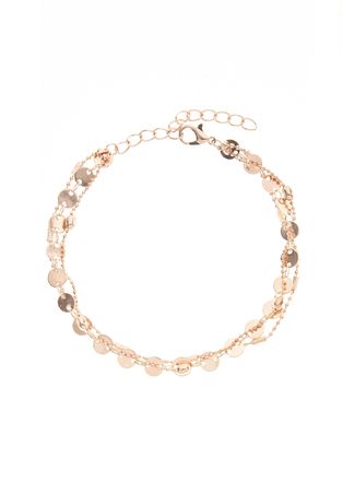 Lascana Fusskette LASCANA, Damen, Gr. Metall, rosa (ros&eacute;goldfarben), Fussketten Fusskette, mit kleinen Pl&auml;ttchen, Fusskettchen-Armband, Fussketten Set