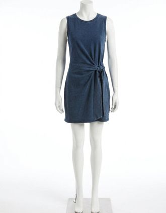 Z Supply Mattie Jersey Denim Mini Dress In Indigo