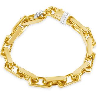 Pompeii3 Mens Square and Rounded Link 14k Gold (65gram) or Platinum (104gram) 8mm Bracelet 8.5