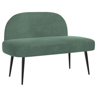 vidaXL Banco Tapizado Con Respaldo Verde Mar 110 X 60 X 76 Cm Vidaxl