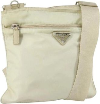 Prada Pre-owned Vintage Cross Body Bag - Dames - Vintage Schoudertas - Beige - ONE Size - Nylon - Vintage