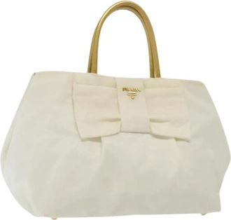 Prada Pre-owned Handbags, female, White, Size: ONE SIZE Pre-owned Nylon Handbag