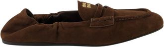 Miu Miu Mocasin de Ante con Volantes - Shoes - Mujer - Marr&oacute;n - 36 1/2 EU
