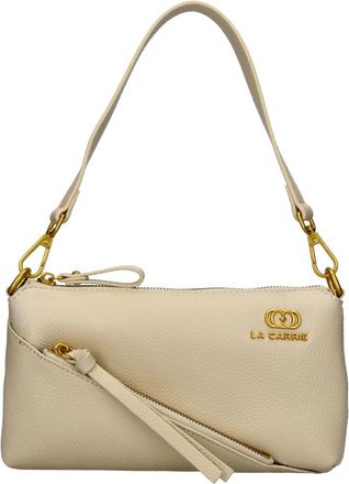 La Carrie Zip Double Bag - Dames - Schoudertassen - Beige - ONE Size - Leer - Tassen