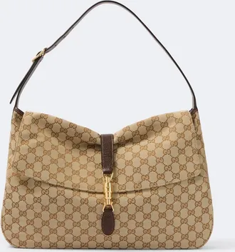 Gucci Bolso de hombro Jackie Flap Large de lona GG