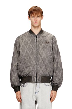 Diesel Padded argyle-quilted bomber jacket - Jackets - Man - Grey