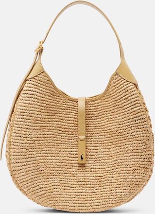 Polo Ralph Lauren Borsa Polo ID Large in rafia con finiture in pelle