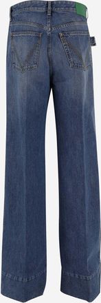 Bottega Veneta Womens Cotton Denim Jeans Navy Trousers