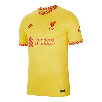 Nike Mens Nike Training Sports Short Sleeve Soccer/Football Jersey SW Fan Edition 21-22 Season Liverpool Away Yellow DB5902-704