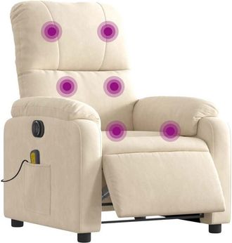 vidaXL Vidaxl - Poltrona Reclinabile Massaggiante Elettrica Beige Microfibra