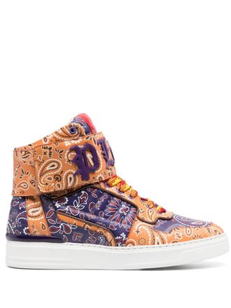 Philipp Plein Sneakers met paisley-print - Oranje