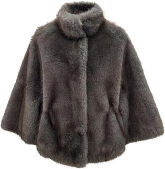 VALENTINI 1972 Faux Fur & Shearling Jassen - Dames - Jassen - Bruin - 2XS - Jassen