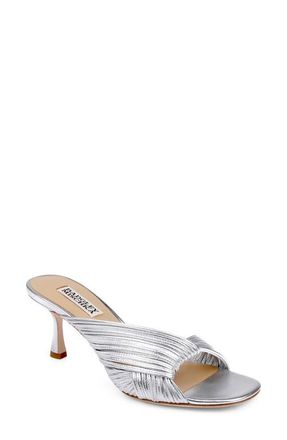Badgley Mischka Winta Slide Sandal in Silver Metallic at Nordstrom, Size 9.5
