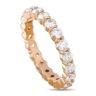Luxury Bazaar 14K Rose Gold 3.40ct Diamond Eternity Band Ring MF25-050126