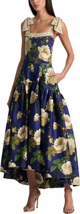 Alice & Olivia Alice + Olivia Rosalee Tie-Strap Bustier Structure Silk-Blend Top