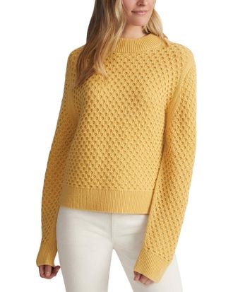 Lafayette 148 New York Textured Stitch Drop Shoulder Wool & Cashmere-Blend Sweater
