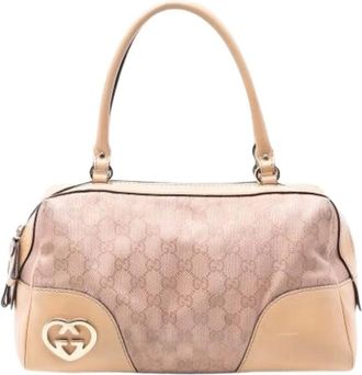 Gucci Pre-owned Handbags, female, Pink, Size: ONE SIZE Pre-owned Canvas Handbag