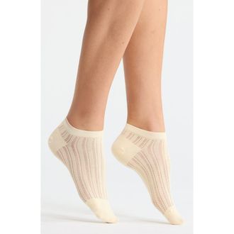 Casa Clara Love Colette Cotton Blend Pointelle Ankle Socks in Yellow at Nordstrom