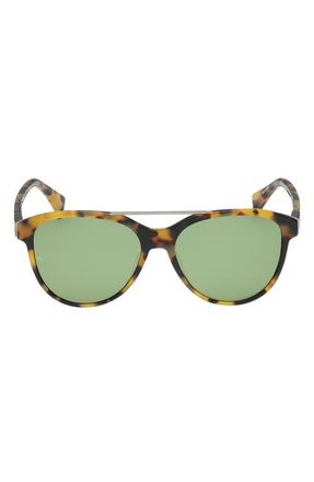 Rag & Bone 54mm Pilot Sunglasses in Milky Amber Tort/Green Lenses at Nordstrom