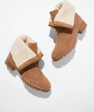 Talbots Tish Zip Suede Ankle Boots - Jasper - 10 1/2 M Talbots