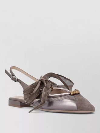 Pinko gianira 30 sandals bow metallic slingback
