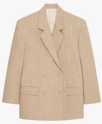 Givenchy Notched Lapel Jacket Beige, Brand Size 38 (US Size 4)