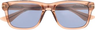 Montblanc 54mm Square Sunglasses in Brown Brown Blue at Nordstrom Rack