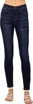 Judy Blue Womens High Waist Original Non Distressed Skinny Fit Jeans In Dark
