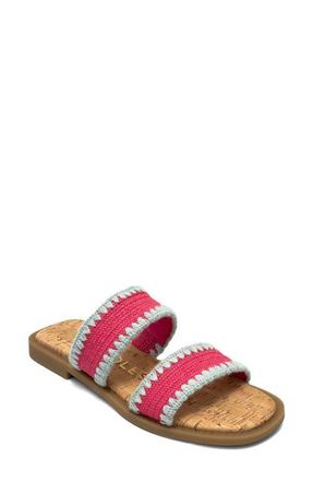 Aerosoles Centro Two-Strap Sandal in Magenta/Green Raffia Elastic at Nordstrom, Size 8.5