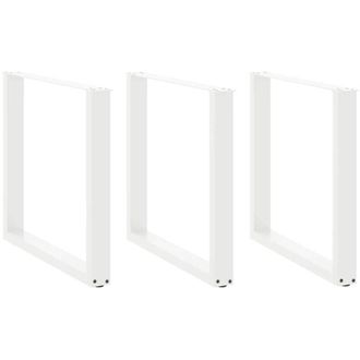 vidaXL Patas Para Mesa De Comedor En Forma De U (3 Unidades), Color Blanco, 80 X (72-73) Cm, Acero Vidaxl