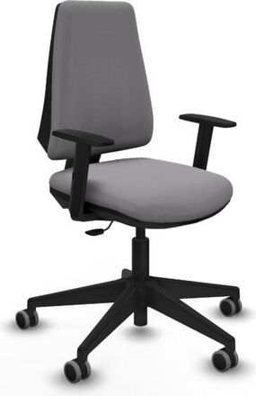 Piqueras y Crespo Elche Cp Similpiel Gris Brazos 1d Base Piramidal Ruedas Engomadas 65mm