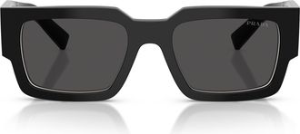Prada 0pr B17s Rectangular Black Acetate Sunglasses