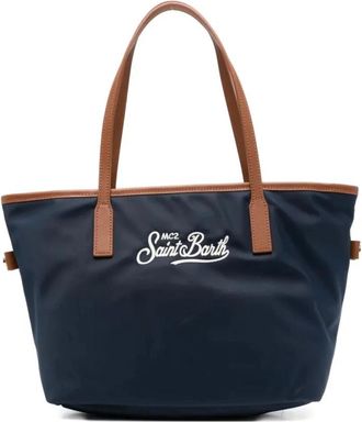 MC2 Saint Barth Tote Bags, female, Blue, Size: ONE SIZE City Bag Mid Nylon