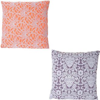 Hhg Hhg - Lote De 2 Cojines Decorativos Barroco + Flores, Cojines De Sof&aacute; Cojines Decorativos Con Relleno 45x45cm