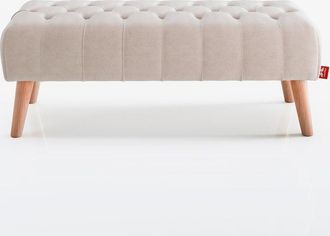 Colch&oacute;n Morfeo Banco de cama 100x49x41 Beige Tapizado antimanchas estilo Capiton&eacute;