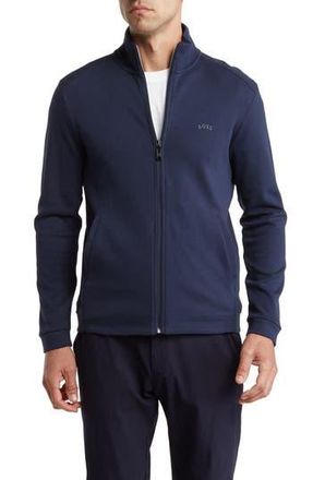 BOSS Skaz Curved Cotton Zip-Up Jacket in Navy at Nordstrom Rack, Size X-Large